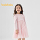 Balabala children's clothing girls dress children's knitted skirt 2025 spring bow mesh skirt sweet 209125111003