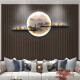 Mu Dianxing light luxury high-end modern simple Nordic new Chinese style living room decoration painting sofa background wall landscape mural Jiangshan scroll A type 60 diameter * length 120 cm with light USB port