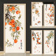 
New Chinese style persimmon and Ruyi door stickers Whole bed and breakfast wall stickers bathroom glass self-adhesive wardrobe decoration stickers Black MT-6629 Extra large