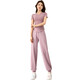 Aimengniao Yoga Suit Women's Pilates Fitness Suit 2024 New Fitness Morning Running Suit Casual Quick-drying Pants Suit - Pink Purple + Purple M (Please refer to bust and waist for size selection)