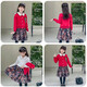Little Bear Elf (xiaoxiongjingling) Girls Fashion Sweater Dress Autumn and Winter Children's Fashionable Princess Dress Medium and Big Children Suit Skirt Little Girls Knitted Burgundy No Velvet (Sweater Cardigan Dress Corsage) Size 150 (Recommended Height 140-150 cm)