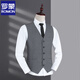 ROMON suit suit vest men's business casual professional vest hotel best man wedding vest brothers group purchase work clothes gray (single vest) 2XL 185