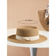 Meman flat top straw hat women's French straw woven top hat 2025 new summer large brim sun hat seaside vacation sun hat 2# concave top white-upgrade soft top [hat brim 8CM]