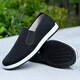 Chaussures traditionnelles de tissu de vieilles Beijing pour les chaussures célibataires résistantes à l'usure antidérapante des hommes avec des chaussures de tissu noir décontractées Sole 42