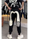 
Chang Luzhu 2023 Spring and Autumn New Japanese Trendy Brand New Fu. Shen Trendy Buddha Head Large Print Men's Casual Loose Waiting Pants 9903 Printed Leisure Pants Black New Style One Size m