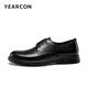 Yierkan Men's Shoes Men's Leather Shoes 2025 Autumn New Business Formal Shoes Cowhide British Derby Shoes Work Shoes Men Black 42
