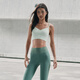 LA NIKAR Correas de hombro de sujetador de sujetador de cuerpo medio-fuerza Traje de yoga Vest Retractante de la cintura Pilates corriendo Top-S1392 Kale Green XL