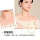 Mengjinyuan 18K gold necklace O-shaped chain, versatile clavicle chain, k yellow chain, birthday gift, about 1.8g - chain length 42+3cm, one circle adjustment