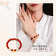 Chow Tai Sang Peanut Pendant Red Agate Silver Bracelet Bracelet High-end Chinese Style Design Birthday Gift for Girlfriend
