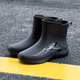 Neue Herbst- und Winter warme Regenschuhe für Männer Herren Wasserschuhe für Männer Kurzrohr flacher Boden Regenstiefel Wasserdichte Arbeit Schuhe Anti-Rutsch-Gummi Schuhe 829 rote Sohle [Standardgröße] 41