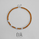 Bai Lan Amber Bead Necklace Women's 925 Silver Clavicle Chain Niche Design Temperament and Sensational Year Birthday Gift for Wife Amber & 925 Silver