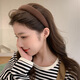 Jieweiyi high skull wide-brimmed sponge hairband women's French broken hair organizer face wash pressure hairband hairpin red headdress BHFG#29 dark coffee color