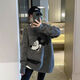 
Yimuqi Buy Duoxi Dongguan Dalang Sweater Mid-length Loose and lazy style pullover for women 2024 Winter New Korean Style Pullover for Grey Donald Duck y9855 One Size