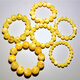 MHFDO beeswax floating flower bracelet second generation amber chicken fat yellow lemon yellow and white round bead bracelet for men and women single circle 16MM