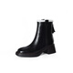 
Asacho retro brown plus velvet thick heeled Martin boots for women in winter big cotton shoes thick snow boots high heel square toe short boots for women black 39