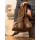 Mankoyi Retro British Style Dick-Soled-Martin-Stiefel für Frauen 2024 Neuer Herbst-Stapel-Kurzstiefel Hauptbildmodell 36 [Originalhersteller Spot Instant Delivery]
