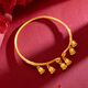 Fat Donglai's same style women's bracelet, new ancient golden bracelet, 18k lily of the valley bracelet, 3D hard gold bracelet, lily of the valley bracelet