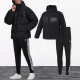 阿迪达斯 （adidas）三叶草男装羽绒服套装2025春季新款宽松连帽保暖外套三条纹长裤 拍下单件羽绒服H13564 2XL