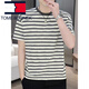 Tommy Hee Kelly Tommy's Men's с коротким рукавом-футболкой летняя модная брендская полоса тяжелая футболка с тяжелой круглой шеей повседневной универсальной одежды Мужчины 9906 Khaki 2xl