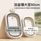 iuu婴儿洗澡盆 可折叠宝宝浴盆大号 洗澡神器躺托浴架新生儿童用品 【北欧灰】单盆 材质：FAD食品级材质检测认证