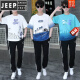 Jeep Spirit Summer Teen Teen Short Sleeve T-Shirt Boy Teen Clothy High School Junior High School Schüler Sommer Kleidung hübsche Sportset Trend Blue Set TZ9226 s [60-75jin [Jin gleich 0,5 kg]]