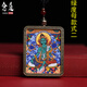 Nian Dao Tibetan Regong hand-painted thangka pendant white green Tara yellow God of Wealth Medicine Buddha men and women Tibetan Buddha amulet necklace pendant Green Tara style 2