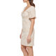 GUESS Women's Short Eyelet Puff Sleeve Bodycon Dress Khaki/White 12