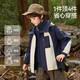 ASK JUNIOR three-proof boys' jacket autumn children's hooded outdoor mountaineering jacket soft shell jacket Navy blue 160