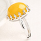 Core fragrant chicken fat yellow beeswax ring Laomi 925 silver fashion ring gold wine natural red blood amber amber oval ring B style blood amber silver ring default