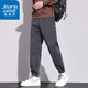 Jeanswest workwear casual pants for men in summer thin tying loose feet trendy brand straight harem pants for men versatile long pants for men 1192 gray XL