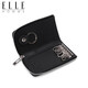 ELLE HOMME first-layer cowhide multifunctional key bag for men and women genuine leather coin purse large capacity car key bag New Year gift black front logo