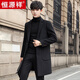 Hengyuanxiang Herbst- und Winterwollmantel koreanischer Stil trendy Herrenwindbreaker 2023 Neues Wollmantel mit mittlerer Länge Mitte der Männerkleidung Burgund XL
