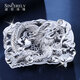 Shengshi Qiyuan platinum belt buckle men's buckle head high-end pure gold pt950 genuine platinum belt buckle zodiac auspicious dragon belt buckle platinum auspicious dragon belt buckle 98-100 grams