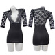 Ji yu/sexy spitzen hip set reine sexy sekretärische set tiefe v Versuchung Perspektive 9738 Schwarz 9738 All Size