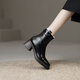 
Asacho retro brown plus velvet thick heeled Martin boots for women in winter big cotton shoes thick snow boots high heel square toe short boots for women black 39