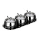 Bo Yiou 304 stainless steel seasoning jar kitchen combination set household salt shaker bottle chili seasoning box seasoning jar with spoon, single seasoning jar with spoon