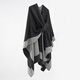 Wooden flute cloak winter men's autumn and winter European and American travel style shawl outer versatile double-sided solid color warm scarf for women black gray 135*155