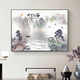 Sensual paintings New Chinese style landscape paintings Restaurant dining room decoration painting Atmospheric bedroom bedside hanging paintings Living room tea room background wall mural JD15673 120*80CM crystal porcelain aluminum alloy black frame