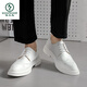 Woodpecker white leather shoes men's Brock Studio wedding photography wedding shoes party team performance shoes 48 large size shoes 679 white 40