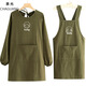 
ChaGUANG (CHAGUANG) Comfort Coat Women's New Long Sleeve Apron Custom Logo Printing Home Kitchen Breathable Anti-Stained Dirty Workwear 826 Handbag Long Sleeve Cotton Line Stripe Miffy Flower Green