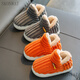 SKONWAT children's cotton slippers, winter boys and babies with heel, 1-3 years old, 2 warm indoor home, children's cotton shoes, furry shoes, gray (heel), size 22/23 (inner length 14CM, suitable for 1-2 years old)
