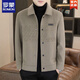 ROMON autumn and winter jacket men's Korean style lapel woolen coat winter men's casual short wool coat HJ8288 black cotton L (110-125Jin Jin equals 0.5kg)