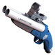 Gu Xin soft shotgun double-barrel shotgun throwing shell S686 children boys can fire simulated toy gun troll shotgun manual 20 rounds [Blue and white] double-barrel troller box