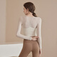 LULU CENTURY yoga clothing top for women new style with chest pad sports fitness Pilates training clothing autumn and winter quick-drying long-sleeved suit for women milk white top long-sleeved top + vest S