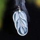 Fat Donglai same style 18k gold leaf pendant Baibo ice jade jade gold branch jade leaf jade pendant 18k gold inlaid with jade white gold buckle