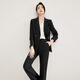 Shandubila Professional Commuting Suit Suit Women's Spring and Autumn Formal Suit Jacket Pants Interview Two-piece Set Black L