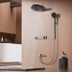 Hansgrohe (Hansgrohe) Entorno de ducha oculto alemán esencia de lluvia Conjunto de ducha de cobre Pantalla digital Pantalla digital pre-incrustada Ducha Integrada Integrada Ducha Integrada [Gun Gray KS701] Pantalla digital inteligente + plataforma de almacenamiento