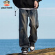 Paul Frank Jeans Men's American Autumn and Winter Loose Pants Men's Pleated Casual Pants Men's Pants Retro Blue XL