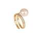 QUAMER Gold Store Exquisite Index Finger Ring Women's Fashion Personality Niche Design Simple Temperament 2024 New Exquisite Pearl Open Ring