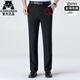 
AJGNEAMAIN Italian light luxury trousers men summer middle-aged and elderly loose straight business casual thin breathable suit trousers men 9900-1 dark blue [without pleated slim version] 29 sizes [2 feet 2 waist]